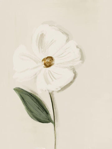 White Flower 2 White Modern Wood Framed Art Print with Double Matting by Straatsma, Leah