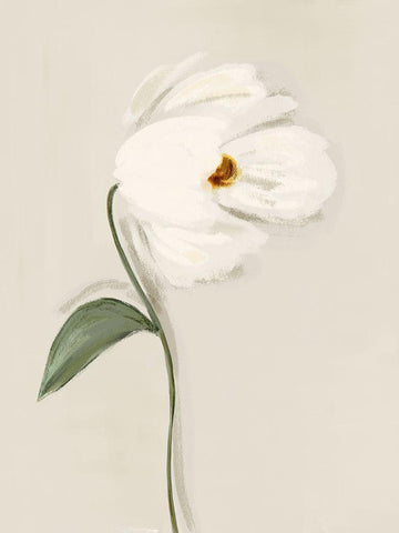 White Flower 3 White Modern Wood Framed Art Print with Double Matting by Straatsma, Leah