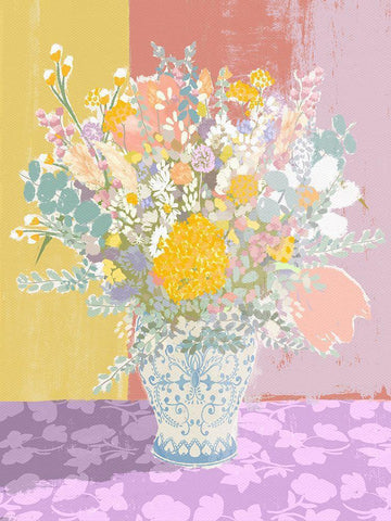 The Loveliest Bouquet White Modern Wood Framed Art Print with Double Matting by Straatsma, Leah