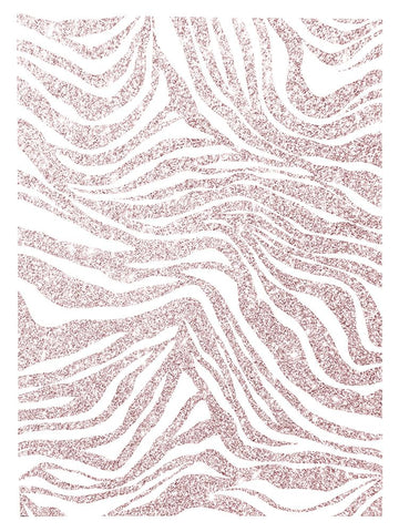 Glitter Zebra V2 White Modern Wood Framed Art Print with Double Matting by Straatsma, Leah