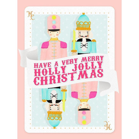 Holly Jolly Playing Card Black Modern Wood Framed Art Print with Double Matting by Straatsma, Leah