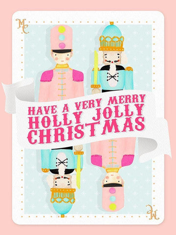 Holly Jolly Playing Card White Modern Wood Framed Art Print with Double Matting by Straatsma, Leah