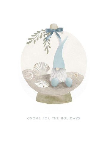 Gnome For The Holidays White Modern Wood Framed Art Print with Double Matting by Straatsma, Leah