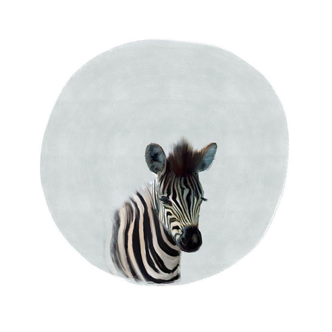 Baby Zebra Gray Gold Ornate Wood Framed Art Print with Double Matting by Straatsma, Leah