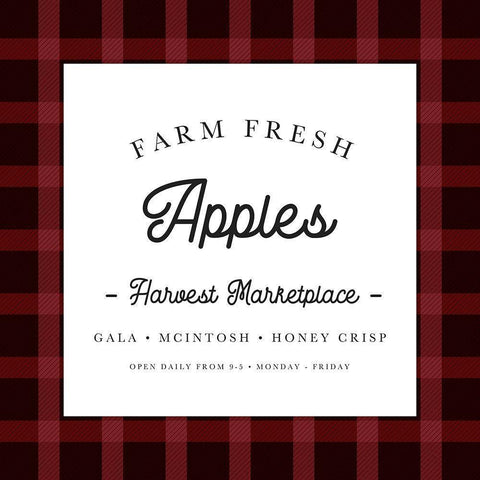 Red Farm Fresh Apples White Modern Wood Framed Art Print by Straatsma, Leah