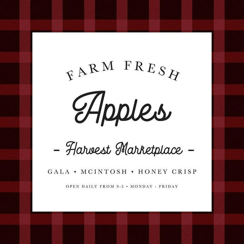 Red Farm Fresh Apples White Modern Wood Framed Art Print with Double Matting by Straatsma, Leah