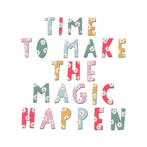 Time to Make The Magic Happen Black Modern Wood Framed Art Print with Double Matting by Straatsma, Leah