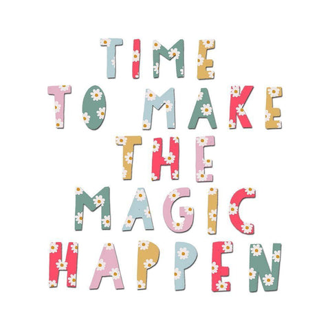 Time to Make The Magic Happen White Modern Wood Framed Art Print with Double Matting by Straatsma, Leah