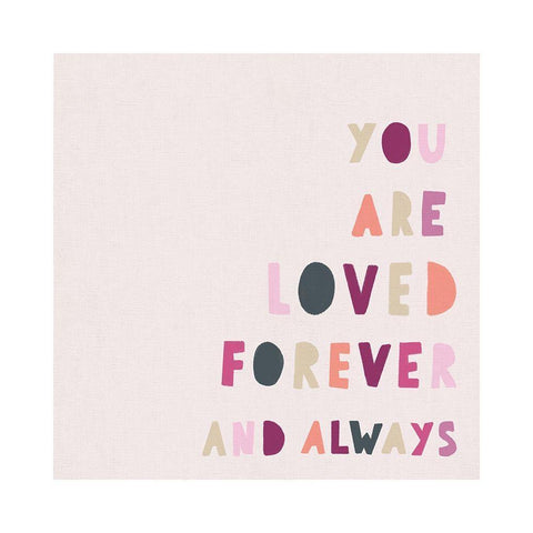 Square Pink You are Loved White Modern Wood Framed Art Print with Double Matting by Straatsma, Leah