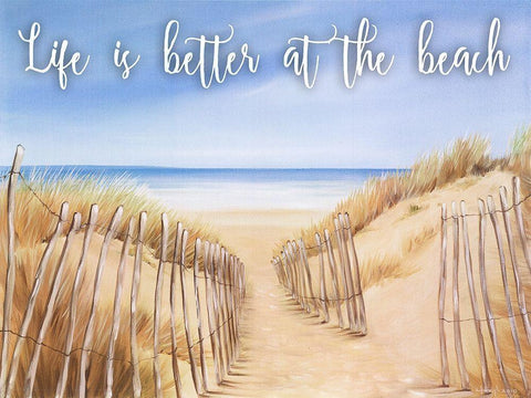 Life Is Better White Modern Wood Framed Art Print with Double Matting by May