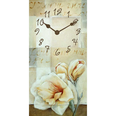 Long Frosted Rose 1 Black Modern Wood Framed Art Print by Budd, Tiffany