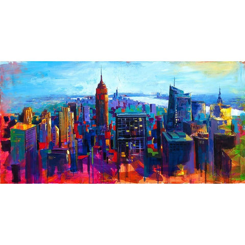 New York Gold Ornate Wood Framed Art Print with Double Matting by Holzner, Renate