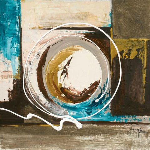 Spherical 2 White Modern Wood Framed Art Print with Double Matting by Umang