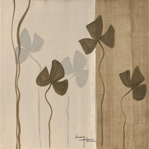 Dancing Leaves 1 Black Modern Wood Framed Art Print by Umang