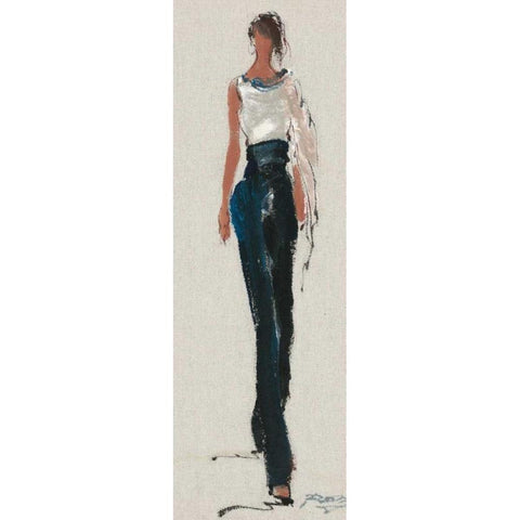 Catwalk Strutting Black Modern Wood Framed Art Print with Double Matting by May