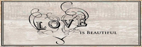 Love Is Beautiful Black Ornate Wood Framed Art Print with Double Matting by May