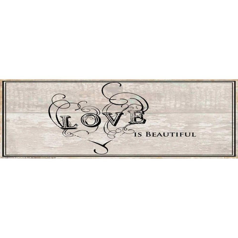 Love Is Beautiful Gold Ornate Wood Framed Art Print with Double Matting by May