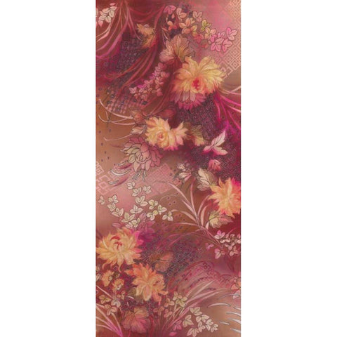 Marooned Florals Gold Ornate Wood Framed Art Print with Double Matting by May