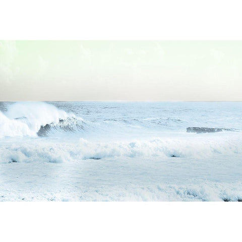 Crashing Beauty White Modern Wood Framed Art Print by Collins, Matthew