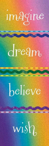 Kid Dreams Rainbow White Modern Wood Framed Art Print with Double Matting by Hogan, Melody
