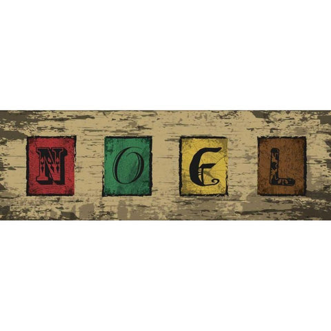 Noel Blocks Black Modern Wood Framed Art Print by Hogan, Melody