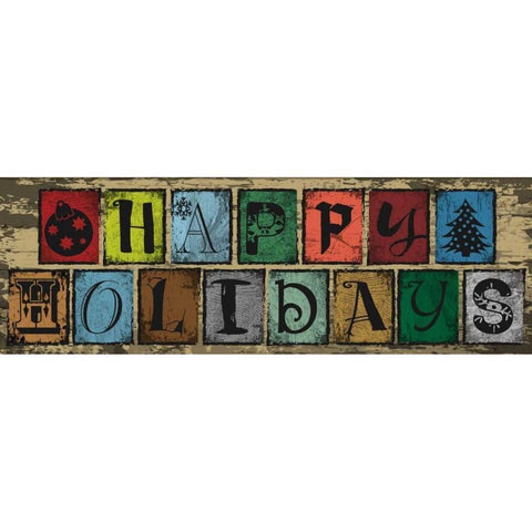 Holiday Blocks White Modern Wood Framed Art Print by Hogan, Melody