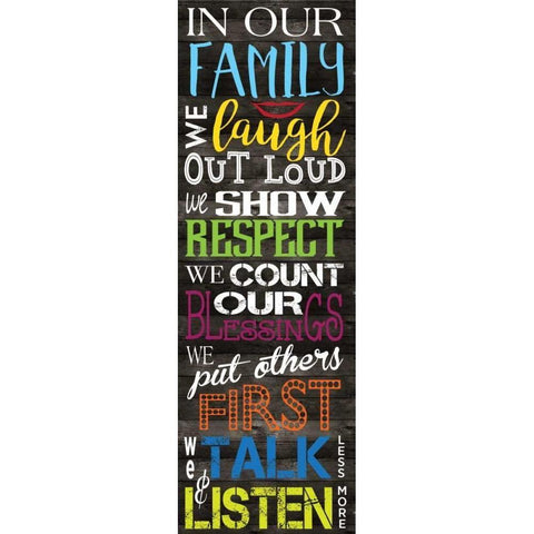 In Our Family Panel Primary 2 White Modern Wood Framed Art Print by Hogan, Melody