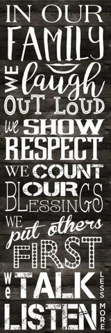 In Our Family Panel 2 White Modern Wood Framed Art Print with Double Matting by Hogan, Melody