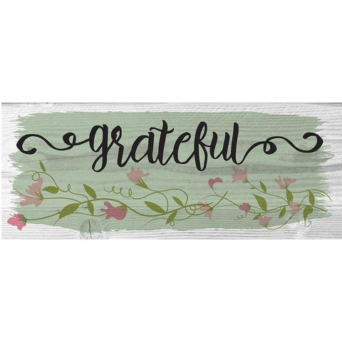 Curly Cue Grateful Color 2 Black Modern Wood Framed Art Print by Hogan, Melody