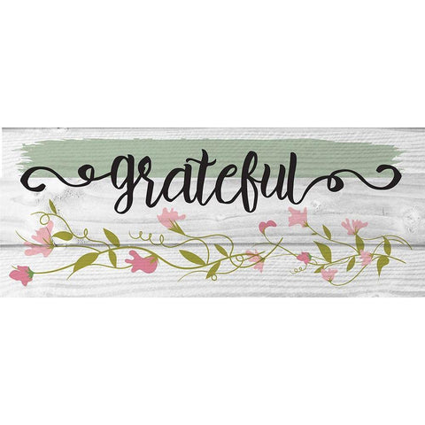 Curly Cue Grateful Floral 2 White Modern Wood Framed Art Print by Hogan, Melody