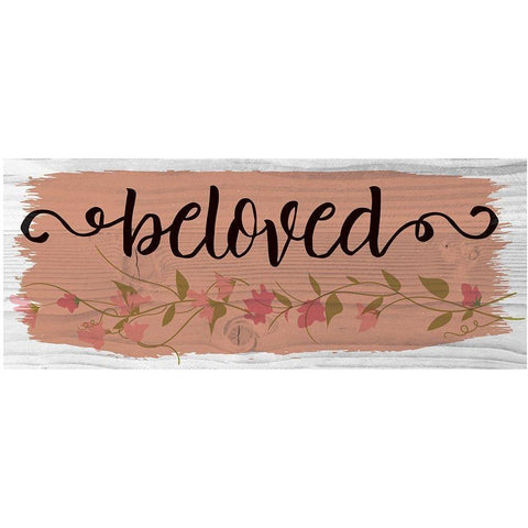 Curly Cue Beloved Color 3 White Modern Wood Framed Art Print by Hogan, Melody