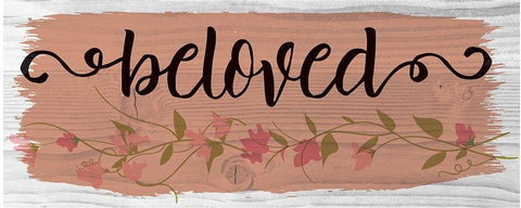 Curly Cue Beloved Color 3 Black Ornate Wood Framed Art Print with Double Matting by Hogan, Melody