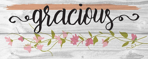 Curly Cue Gracious Floral 4 White Modern Wood Framed Art Print with Double Matting by Hogan, Melody