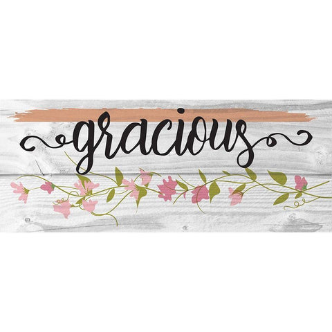 Curly Cue Gracious Floral 4 White Modern Wood Framed Art Print by Hogan, Melody