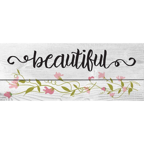 Curly Cue Beautiful Floral 7 White Modern Wood Framed Art Print by Hogan, Melody