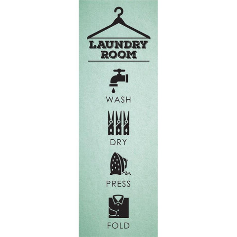 Laundry_mint White Modern Wood Framed Art Print by Hogan, Melody