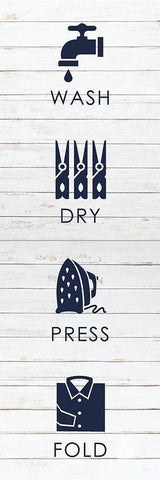 Laundry White Wood Black Ornate Wood Framed Art Print with Double Matting by Hogan, Melody