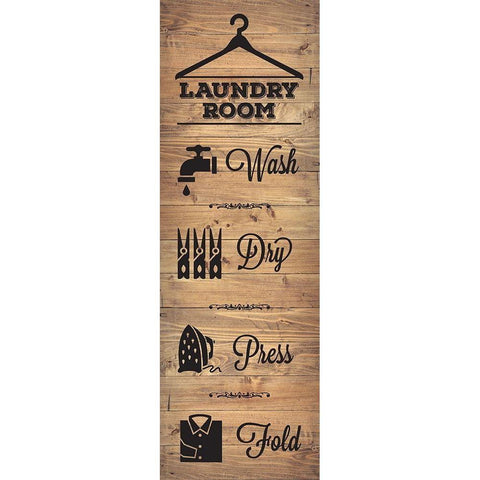 Laundry Natural 6 Black Modern Wood Framed Art Print with Double Matting by Hogan, Melody