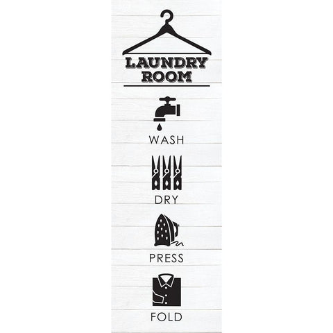 Laundry Shiplap 5 Black Modern Wood Framed Art Print with Double Matting by Hogan, Melody