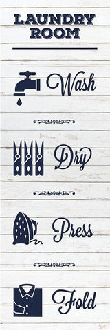 Laundry White Wood 2 Black Ornate Wood Framed Art Print with Double Matting by Hogan, Melody