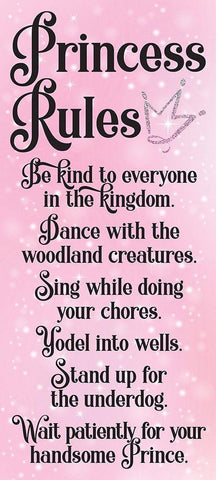 Princess Rules Black Ornate Wood Framed Art Print with Double Matting by Hogan, Melody