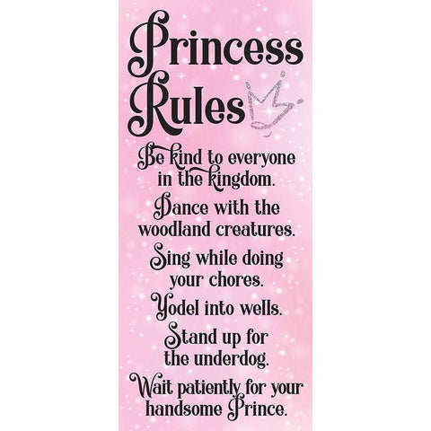 Princess Rules Black Modern Wood Framed Art Print with Double Matting by Hogan, Melody