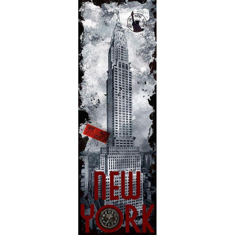 NYC Chrysler Building Black Modern Wood Framed Art Print with Double Matting by Hogan, Melody