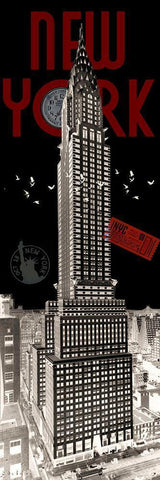 NYC Chrysler Building Inverse White Modern Wood Framed Art Print with Double Matting by Hogan, Melody