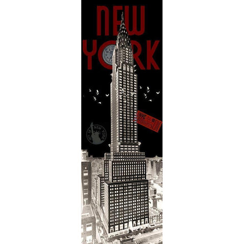 NYC Chrysler Building Inverse White Modern Wood Framed Art Print by Hogan, Melody