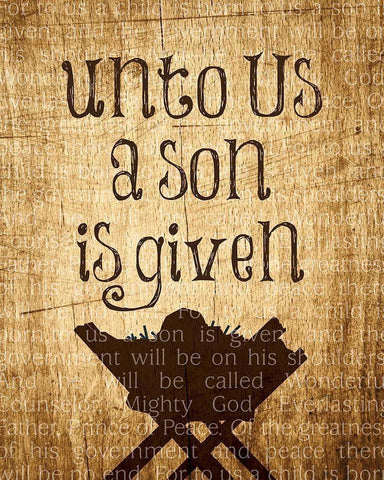 Christmas Unto Us Manger White Modern Wood Framed Art Print with Double Matting by Hogan, Melody