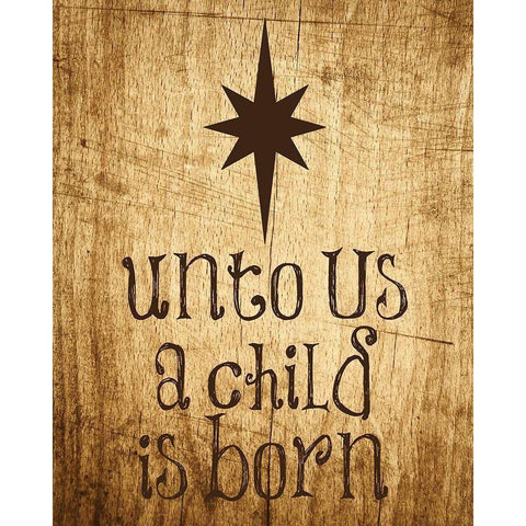 Unto Us Star 2 Gold Ornate Wood Framed Art Print with Double Matting by Hogan, Melody