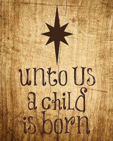 Unto Us Star 2 Black Ornate Wood Framed Art Print with Double Matting by Hogan, Melody