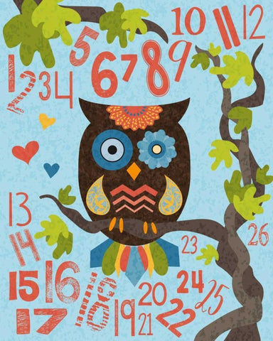 Owl Set Numlet 2 Black Ornate Wood Framed Art Print with Double Matting by Hogan, Melody