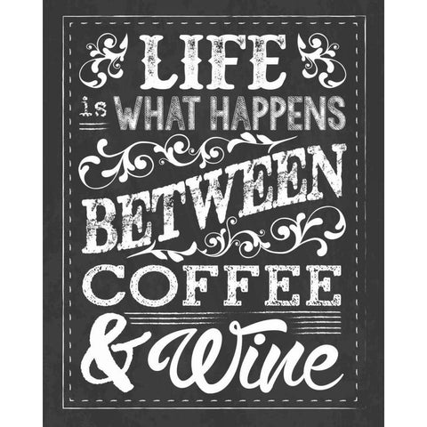 Chalk Coffee Wine White Modern Wood Framed Art Print by Hogan, Melody